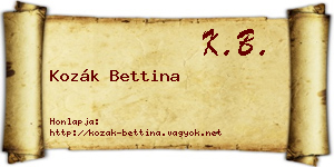 Kozák Bettina névjegykártya
